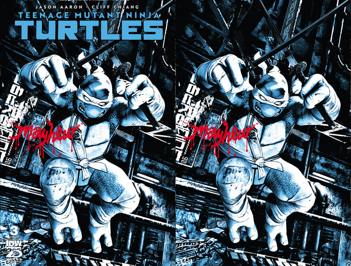 TEENAGE MUTANT NINJA TURTLES #3 Mike Mayhew Studio Variant Cover A Trade Dress and B Virgin Massacre Sig with COA