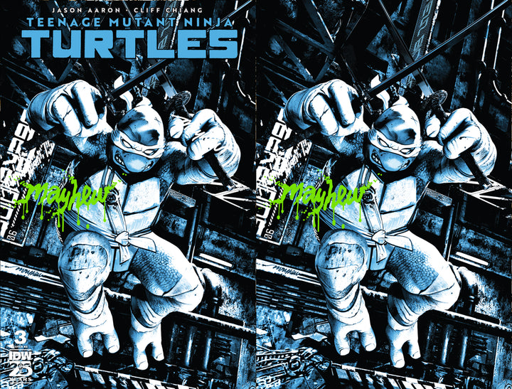 TEENAGE MUTANT NINJA TURTLES #3 Mike Mayhew Studio Variant Cover A Trade Dress and B Virgin Radioactive Slime Sig with COA
