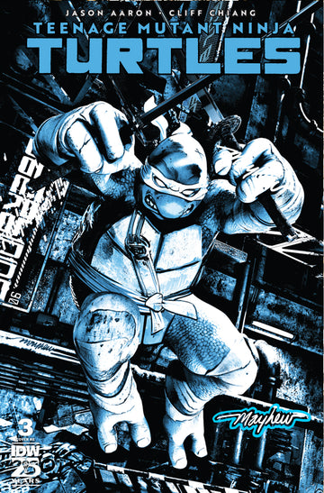 TEENAGE MUTANT NINJA TURTLES #3 Mike Mayhew Studio Variant Cover A Trade Dress Glow Signed with COA