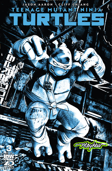 TEENAGE MUTANT NINJA TURTLES #3 Mike Mayhew Studio Variant Cover A Trade Dress Radioactive Glow Signed with COA