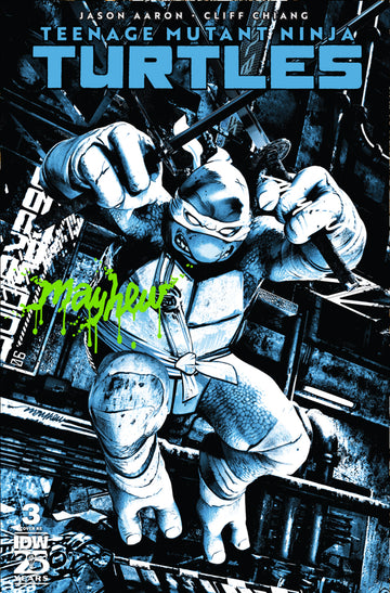 TEENAGE MUTANT NINJA TURTLES #3 Mike Mayhew Studio Variant Cover A Trade Dress Radioactive Slime Signed with COA