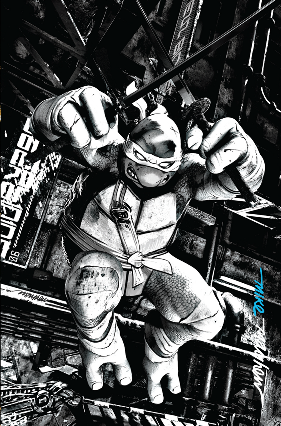 TEENAGE MUTANT NINJA TURTLES #1-4 Mike Mayhew Studio Variant Cover C B&W Variant Set Full Duo with COA