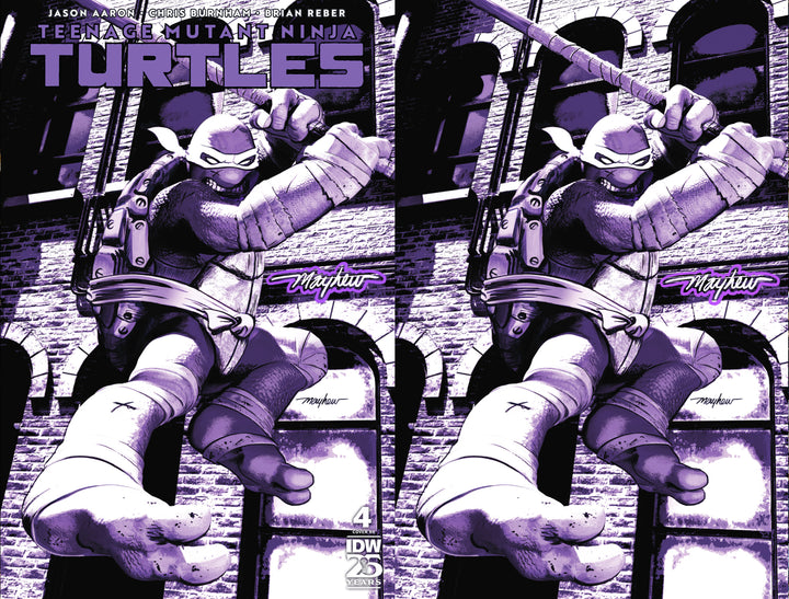 TEENAGE MUTANT NINJA TURTLES #4 Mike Mayhew Studio Variant Cover A Trade Dress and B Virgin Glow Sig with COA
