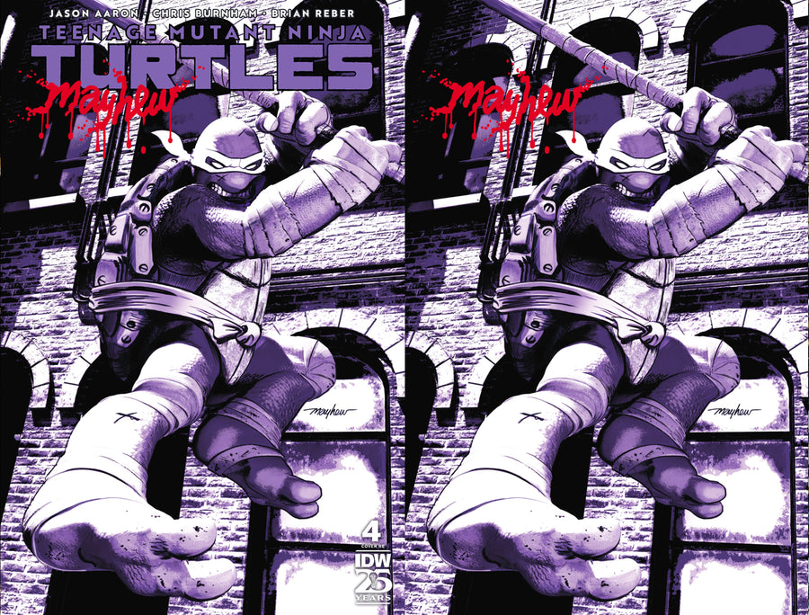 TEENAGE MUTANT NINJA TURTLES #4 Mike Mayhew Studio Variant Cover A Trade Dress and B Virgin Massacre Sig with COA