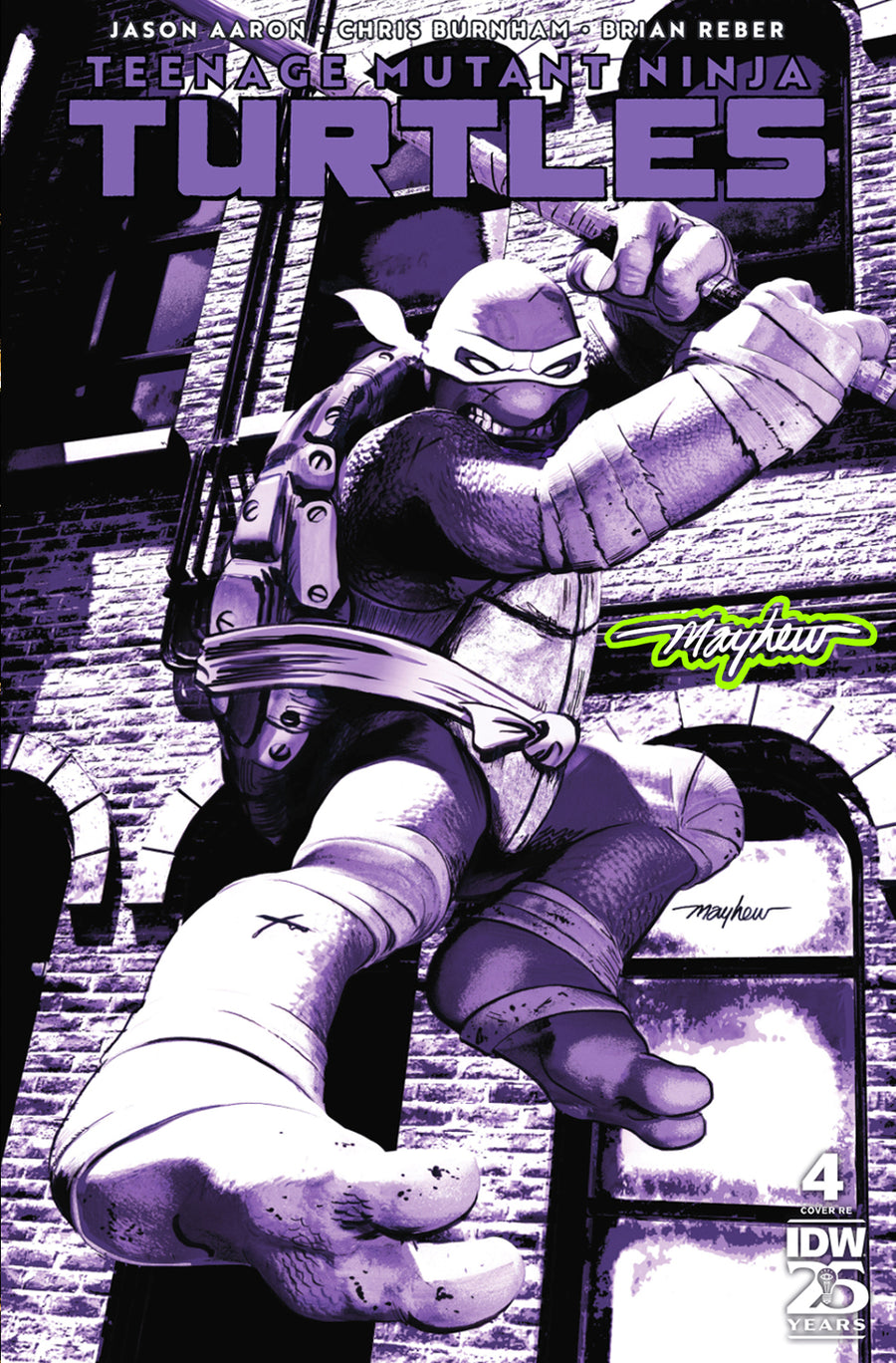 TEENAGE MUTANT NINJA TURTLES #4 Mike Mayhew Studio Variant Cover A Trade Dress Radioactive Glow Signed with COA