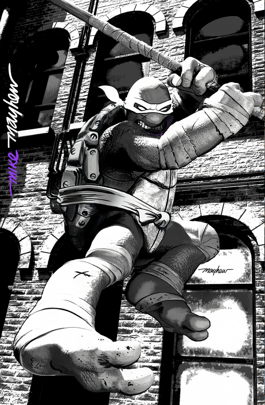 TEENAGE MUTANT NINJA TURTLES #1-4 Mike Mayhew Studio Variant Cover C B&W Variant Set Full Duo with COA