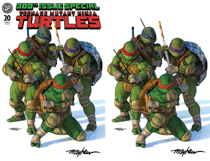 TEENAGE MUTANT NINJA TURTLES #20: 300th ISSUE SPECIAL Mike Mayhew Studio Variant Set of Covers A and B SIGNED with COA
