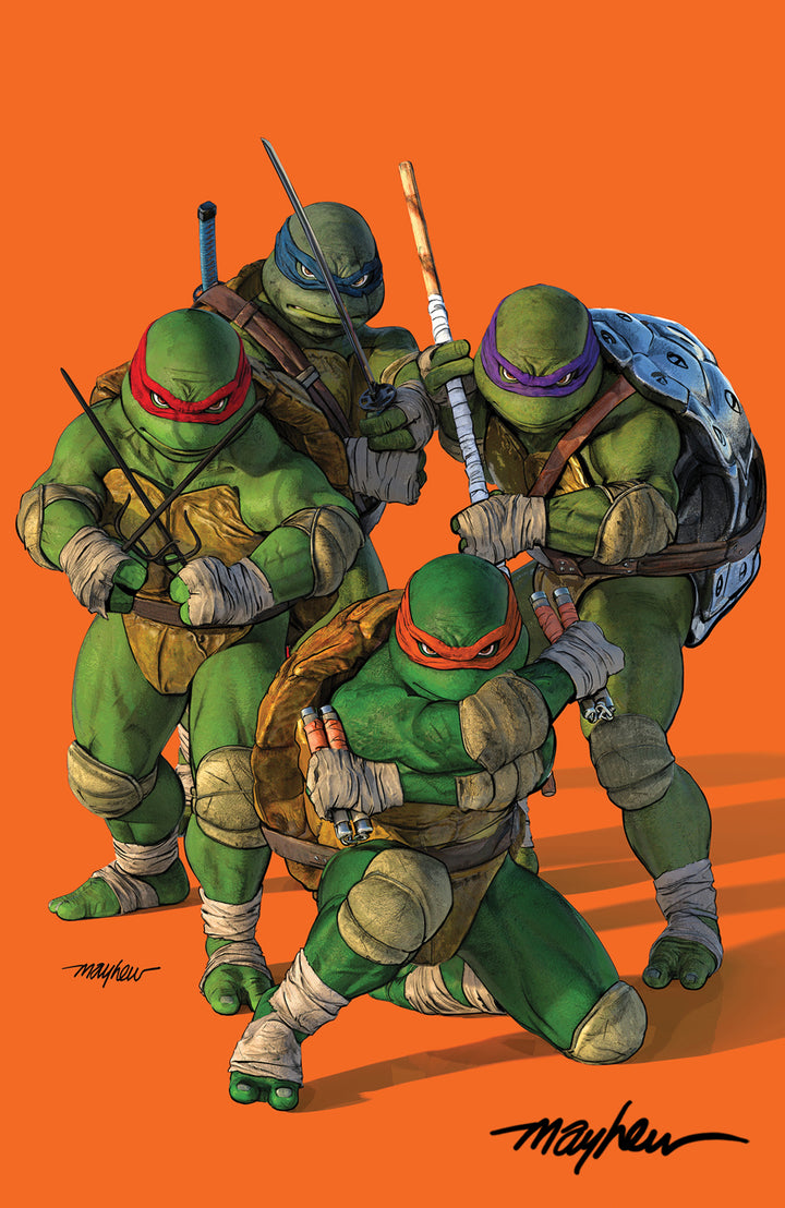TEENAGE MUTANT NINJA TURTLES #20: 300th ISSUE SPECIAL Mike Mayhew Studio Variant Cover D Orange Virgin SIGNED with COA