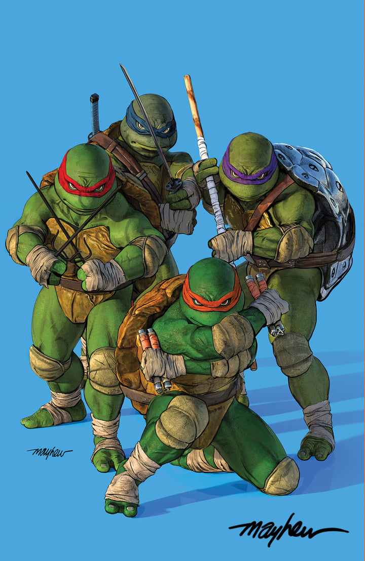 TEENAGE MUTANT NINJA TURTLES #20: 300th ISSUE SPECIAL Mike Mayhew Studio Variant Cover E Blue Virgin SIGNED with COA
