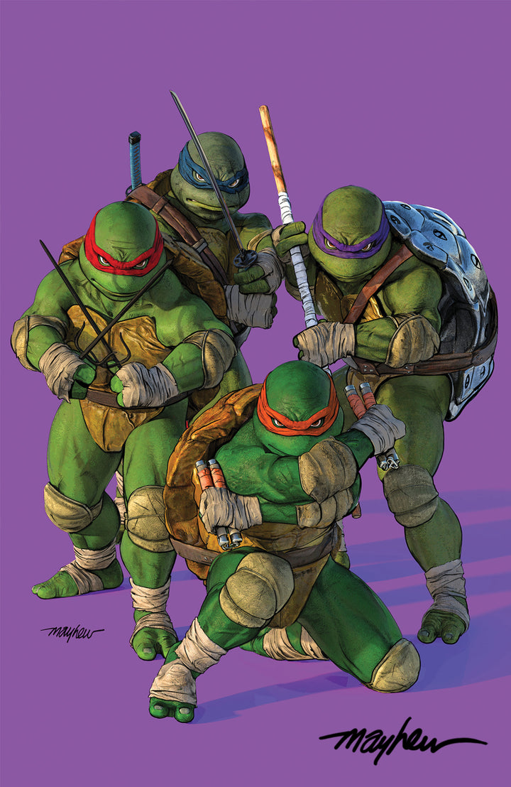 TEENAGE MUTANT NINJA TURTLES #20: 300th ISSUE SPECIAL Mike Mayhew Studio Variant Cover F Purple Virgin SIGNED with COA