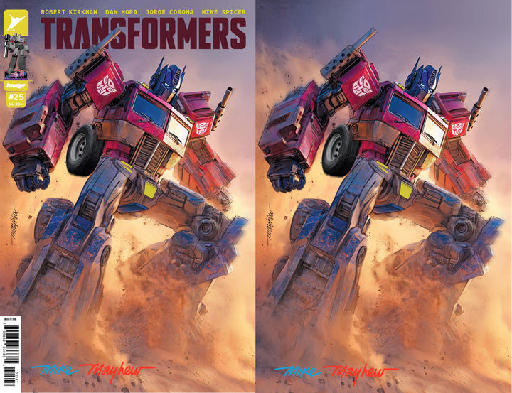 TRANSFORMERS #25 Mike Mayhew Studio Variant Cover Set Of A & B Virgin FULL DUO SIG with COA