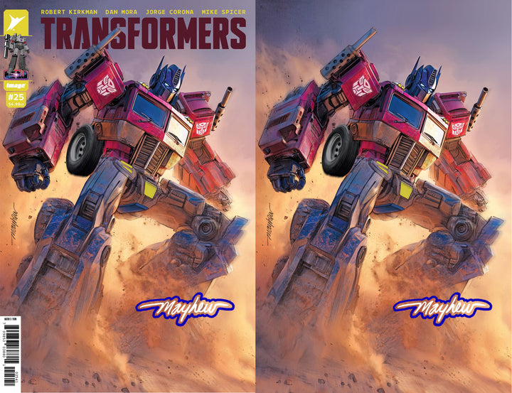 TRANSFORMERS #25 Mike Mayhew Studio Variant Cover Set Of A & B Virgin GLOW SIG with COA