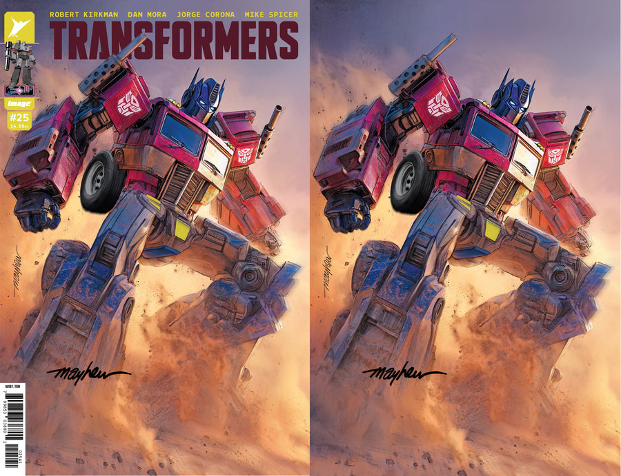 TRANSFORMERS #25 Mike Mayhew Studio Variant Cover Set Of A & B Virgin SIGNED with COA