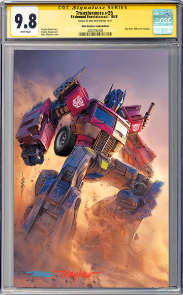 TRANSFORMERS #25 Mike Mayhew Studio Variant Cover B Virgin FULL DUO SIG CGC 9.8 SIGNATURE SERIES SLAB