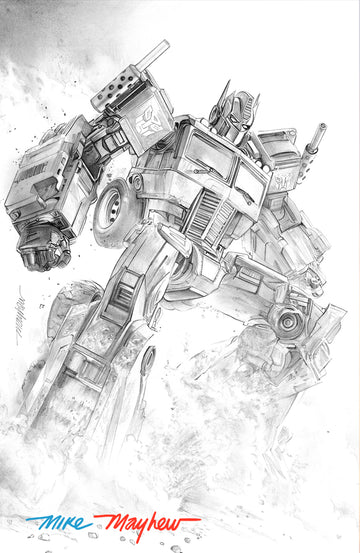 TRANSFORMERS #25 Mike Mayhew Studio Variant Black & White Sketch Cover D FULL DUO SIG with COA