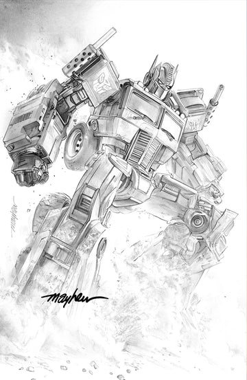 TRANSFORMERS #25 Mike Mayhew Studio Variant Black & White Sketch Cover D SIGNED with COA