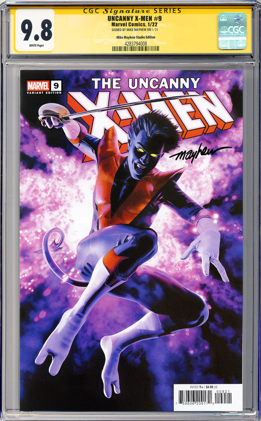 UNCANNY X-MEN #9 (2024) Mike Mayhew Studio Variant Regular Sig CGC Yellow Label Guaranteed 9.8 Graded Slab