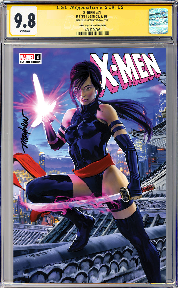 X-MEN #1 (2024) Mike Mayhew Studio Variant Cover A Trade Dress Regular Sig CGC Yellow Label Guaranteed 9.8 Graded Slab