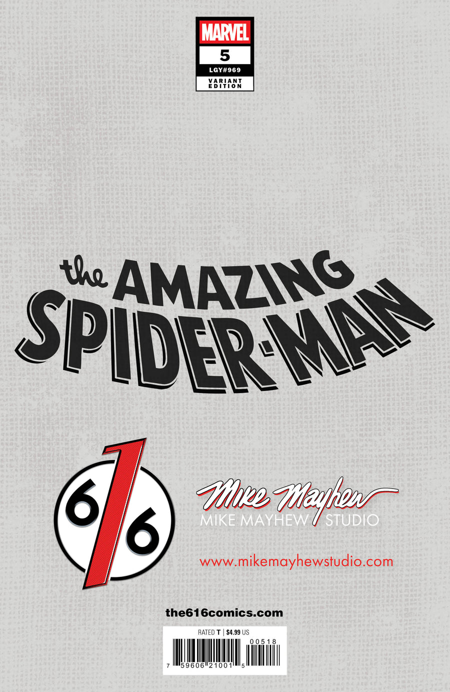 AMAZING SPIDER-MAN #5 Mike Mayhew Studio Variant Cover A Trade Dress GLOW SIG with COA