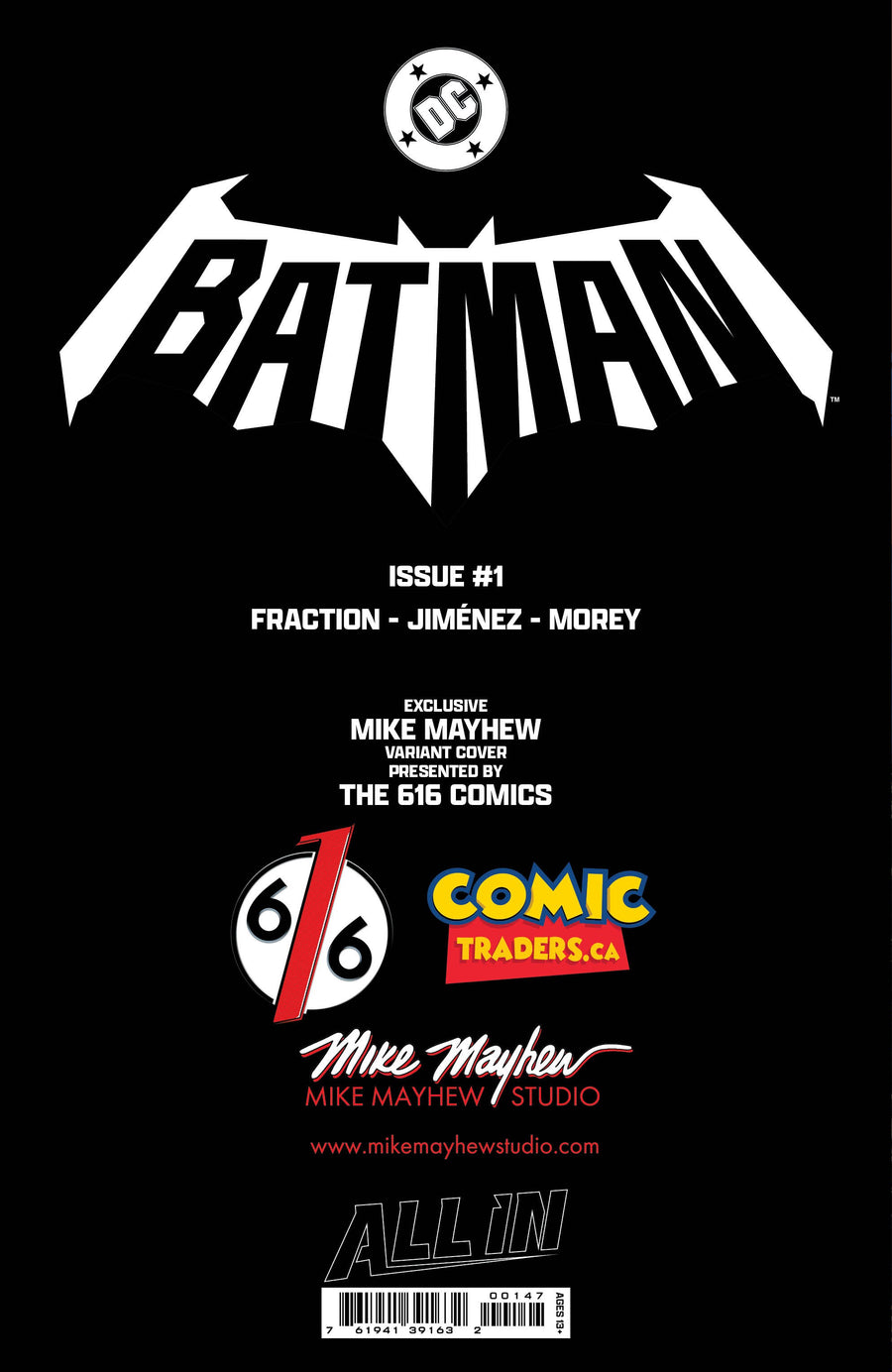 BATMAN #1 Mike Mayhew Studio Set of Cover A and B Bat Sig Signed With COA