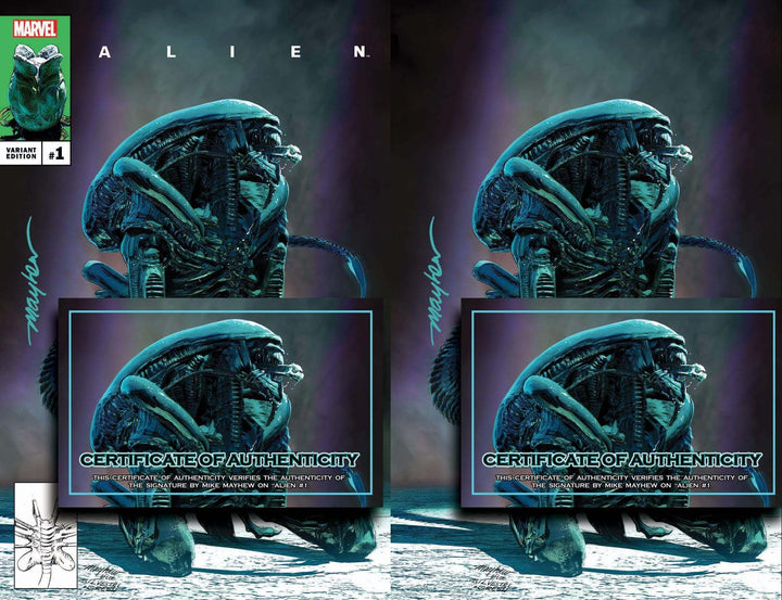 ALIEN #1 Mike Mayhew Studio Variant Cover Trade Dress and Virgin Set Signed with COA