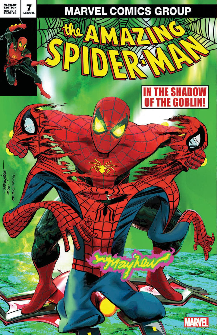 AMAZING SPIDER-MAN #7 (2022) Mike Mayhew Studio Variant Cover A Trade Dress Inferrno Sig with COA
