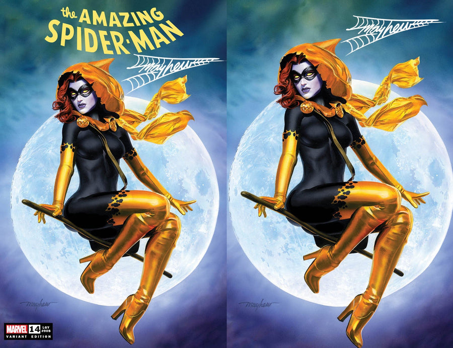 AMAZING SPIDER-MAN #14 (2022) Mike Mayhew Studio Variant Cover A Trade Dress and Cover B Virgin Thwip Sig with COA