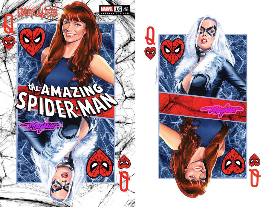 AMAZING SPIDER-MAN #16 Mike Mayhew Studio Variant Cover A Trade Dress and Cover B Virgin Radioactive Glow Sig with COA