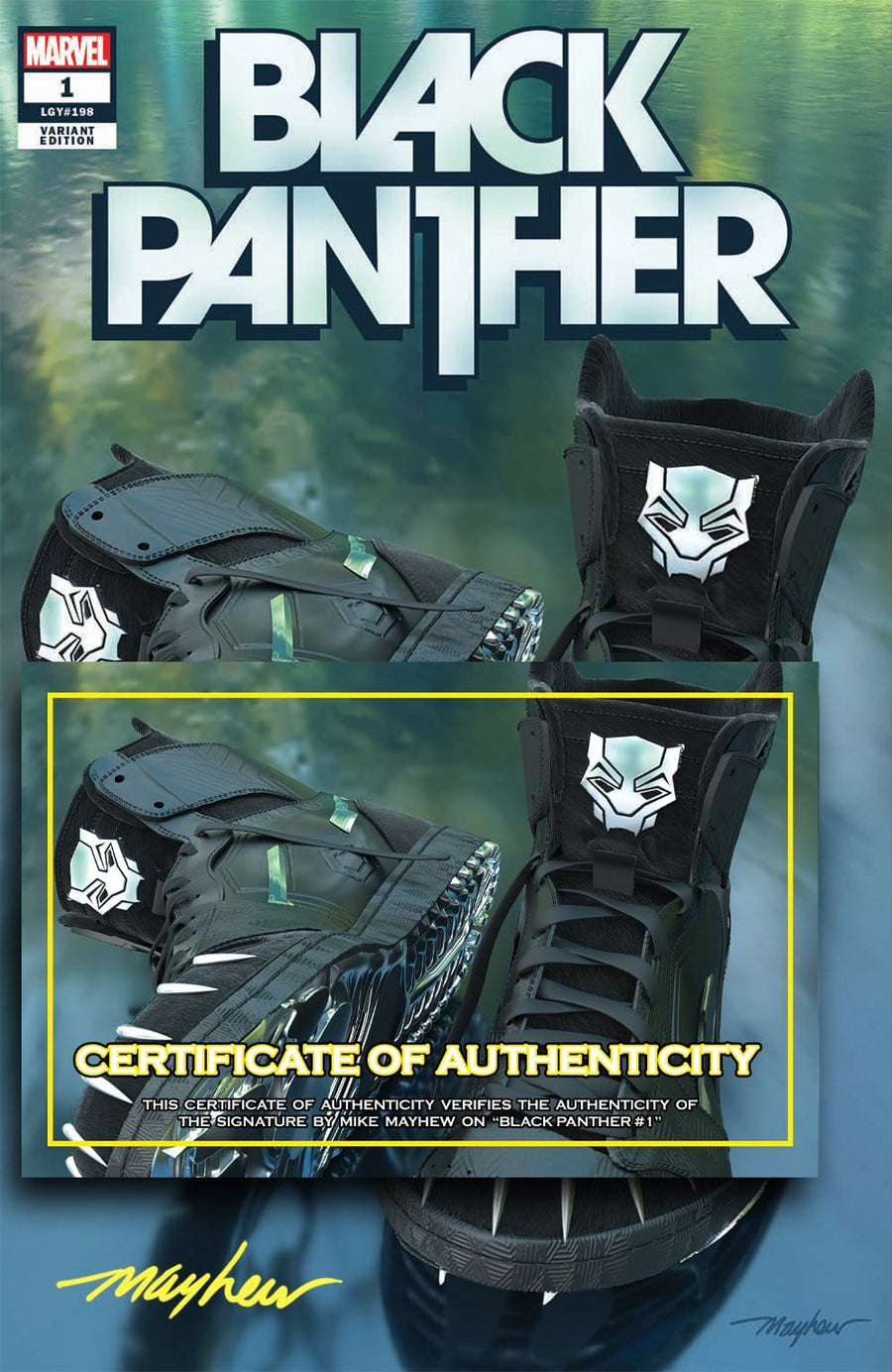 BLACK PANTHER #1 Mike Mayhew Studio Variant Cover A Trade Dress Signed with COA
