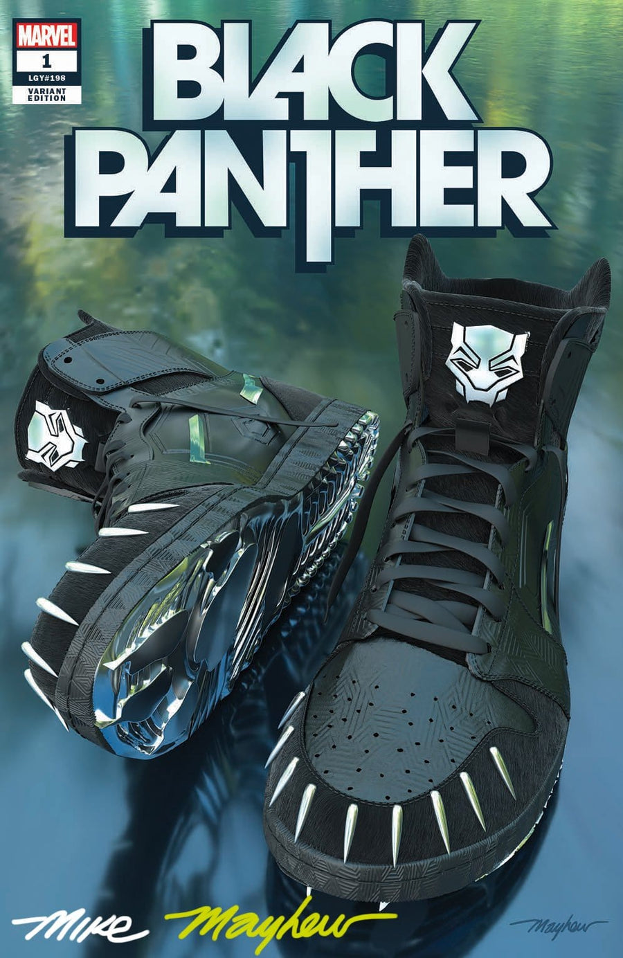 BLACK PANTHER #1 Mike Mayhew Studio Variant Cover A Trade Dress Full Duo-Tone Signed with COA