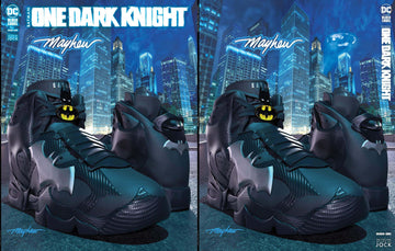 BATMAN: ONE DARK KNIGHT #1 Mike Mayhew Studio Variant Set of Cover A Trade Dress and Cover B Virgin Signal Glow Signed with COA