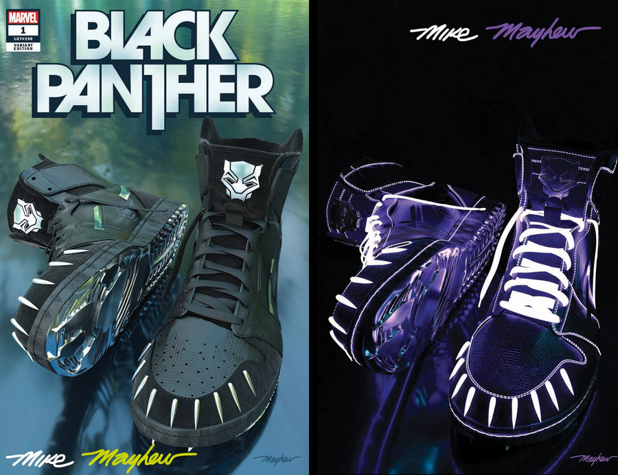 BLACK PANTHER #1 Mike Mayhew Studio Variant Set of Cover A Trade Dress and Cover B Virgin Full-Duo Signed with COA