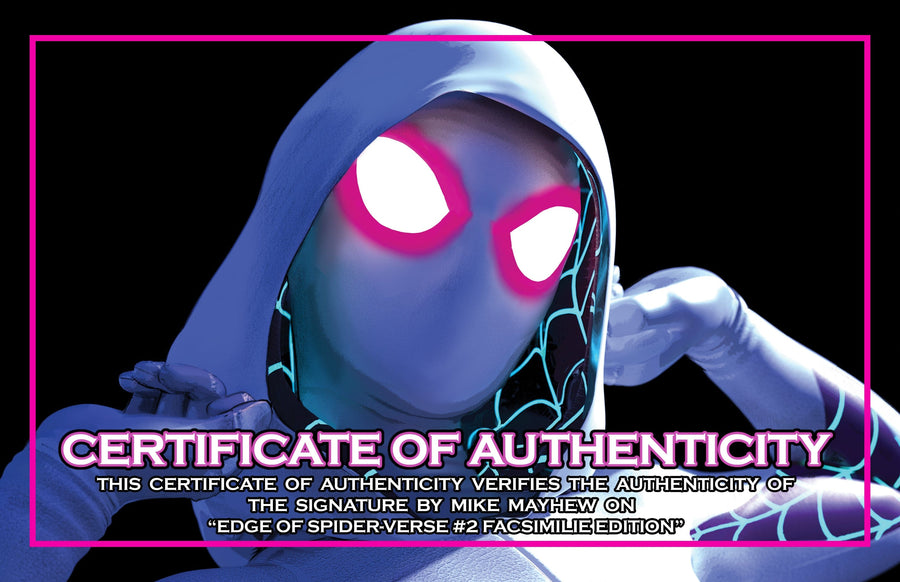 EDGE OF SPIDER-VERSE #2 FACSIMILE EDITION Mike Mayhew Studio Cover A Trade Dress Signed with COA