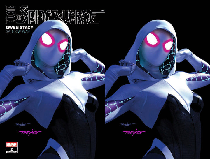 EDGE OF SPIDER-VERSE #2 FACSIMILE EDITION Mike Mayhew Studio Set of Cover A Trade Dress & Cover B Virgin Signed with COA