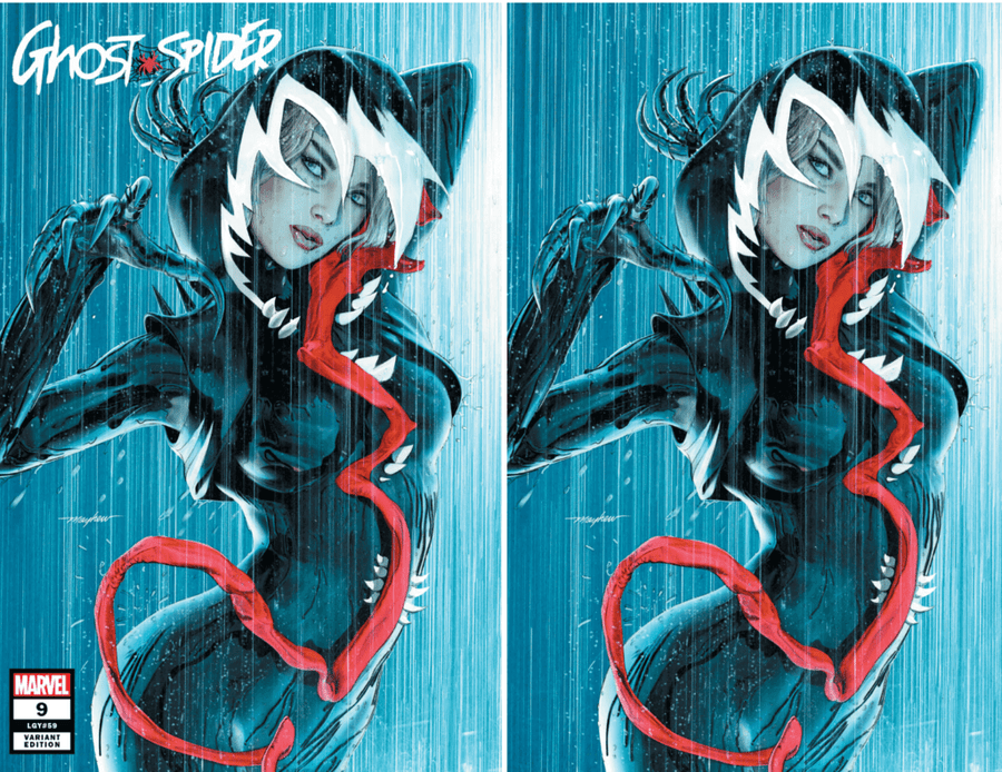 AMAZING SPIDER-MAN #50 Mike Mayhew Studio Variant Trade Dress & Virgin Raw with GHOST SPIDER #9 Trade Dress & Virgin Raw