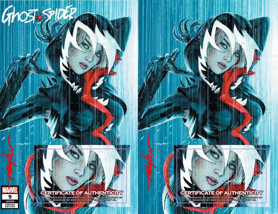 GHOST-SPIDER #9 Mike Mayhew Studio Variant Cover A and B Set Signed with COA
