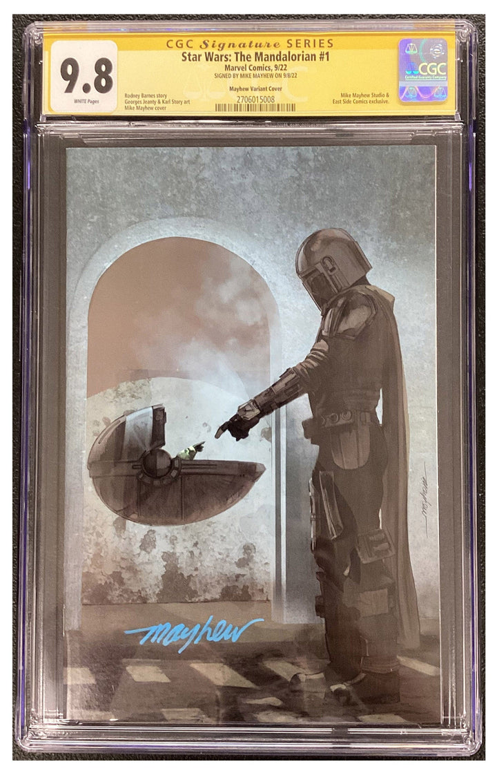 STAR WARS: THE MANDALORIAN #1 Mike Mayhew Studio Variant Cover C "Moonlight" New York Comic Con Exclusive CGC 9.8 Signature Series Slab