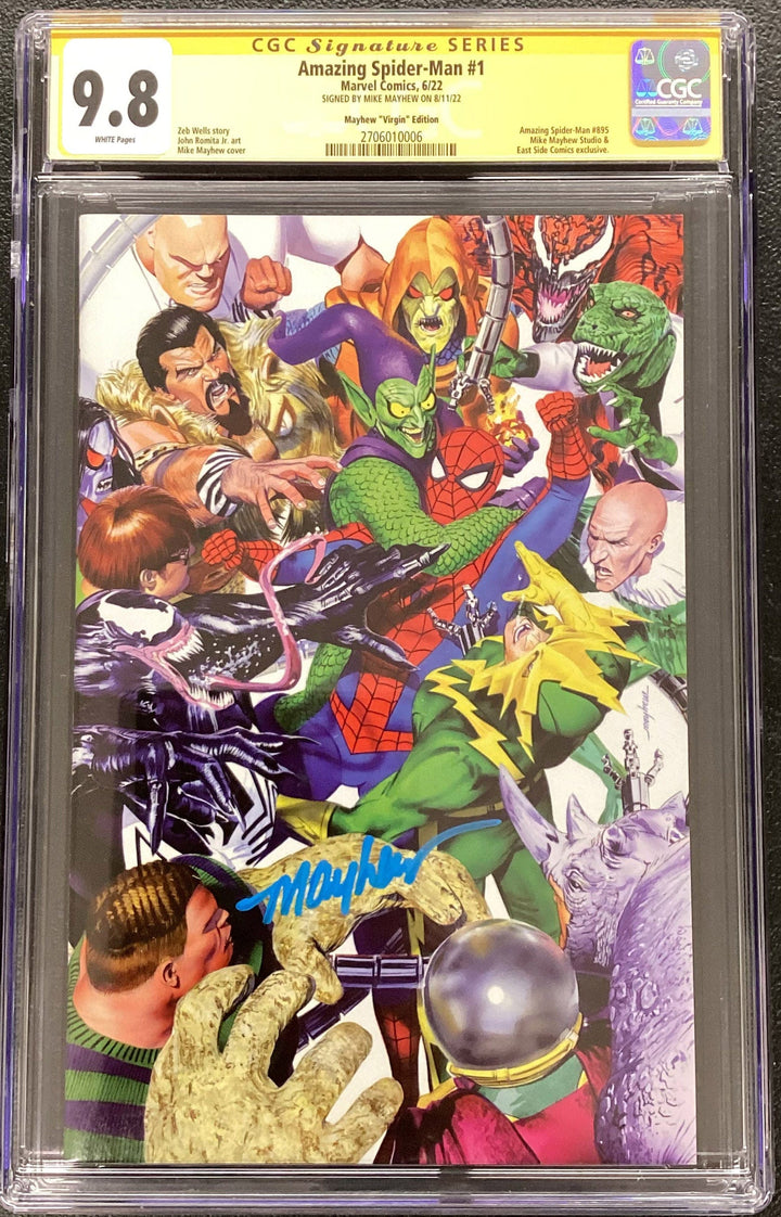 AMAZING SPIDER-MAN #1 (2022) Mike Mayhew Studio Variant Cover B Virgin CGC 9.8 Signature Series Slab
