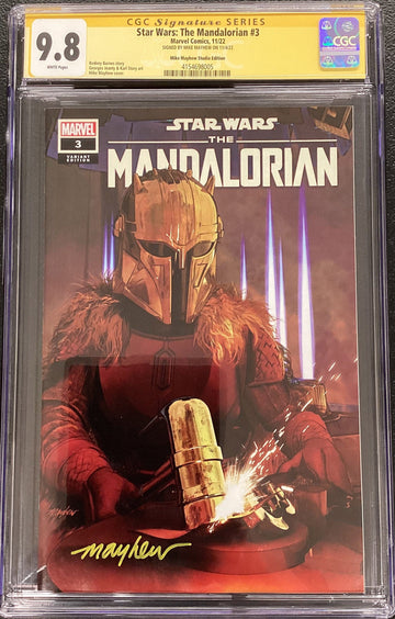 STAR WARS: THE MANDALORIAN #3 Mike Mayhew Studio Variant Cover Trade Dress CGC 9.8 Signature Series Slab