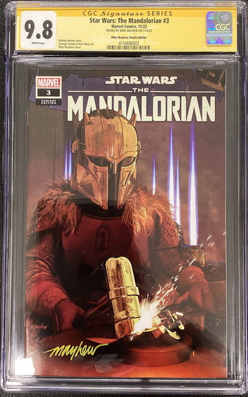 STAR WARS: THE MANDALORIAN #3 Mike Mayhew Studio Variant Cover Trade Dress CGC 9.8 Signature Series Slab
