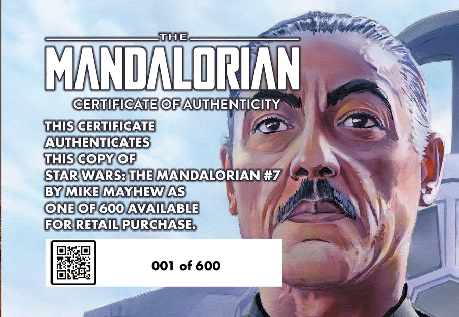 STAR WARS: THE MANDALORIAN #7 Mike Mayhew Studio Variant Cover B Virgin Signed with Serial Number COA
