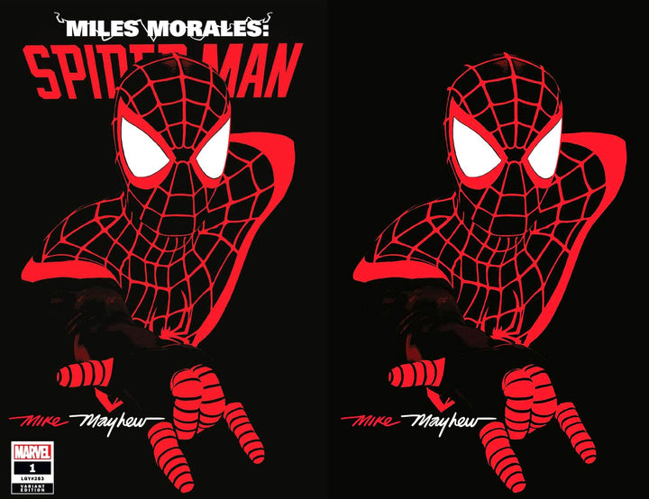 MILES MORALES SPIDER-MAN #1 (2022) Mike Mayhew Studio Variant Cover A Trade Dress and Cover B Virgin Full Duo Signed with COA