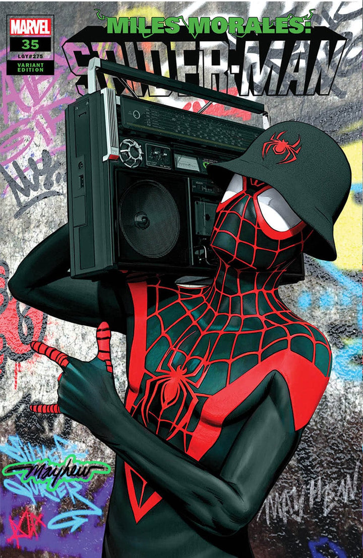 MILES MORALES: SPIDER-MAN #35 Mike Mayhew Studio Variant Cover A Tag Glow Signed with COA