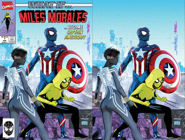 WHAT IF...MILES MORALES #1 Mike Mayhew Studio Variant Set of Cover A & Cover B Virgin Full-Duo Signed with COA