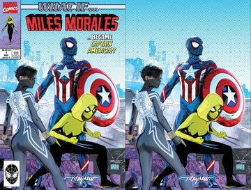 WHAT IF...MILES MORALES #1 Mike Mayhew Studio Variant Set of Cover A & Cover B Virgin Justice Glow Signed with COA