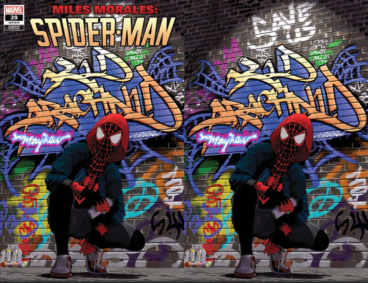 MILES MORALES: SPIDER-MAN #39 Mike Mayhew Studio Variant Cover A and Virgin Cover B Tag Burner Sig with COA