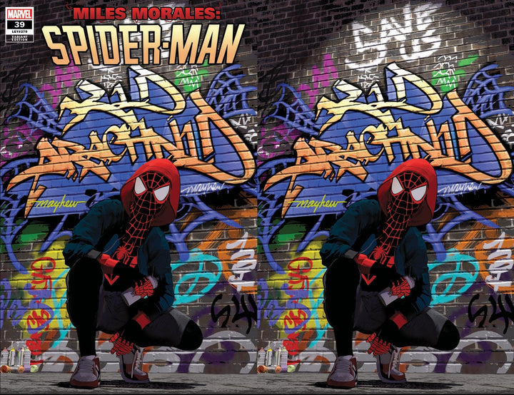 MILES MORALES: SPIDER-MAN #39 Mike Mayhew Studio Variant Set of Cover A and Virgin Cover B Signed with COA