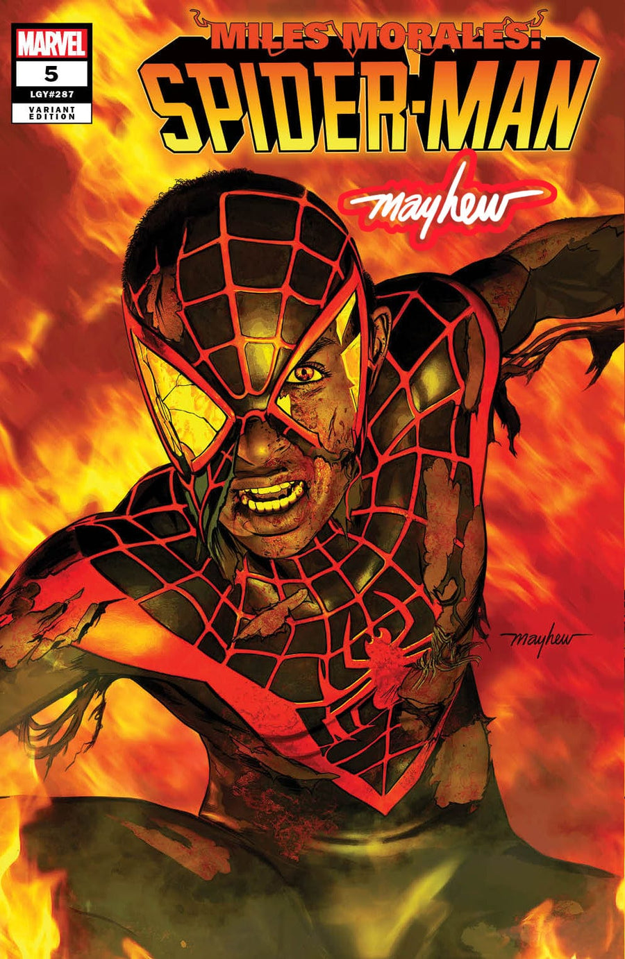 MILES MORALES: SPIDER-MAN #5 (2023) Mike Mayhew Studio Variant Cover A Trade Dress Radioactive Glow Sig with COA