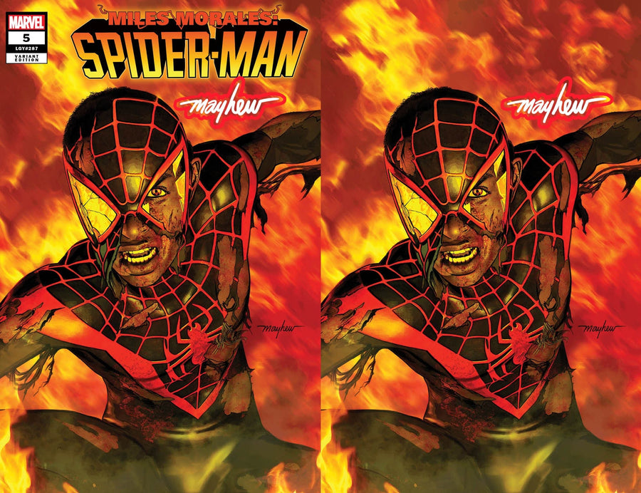 MILES MORALES: SPIDER-MAN #5 (2023) Mike Mayhew Studio Variant Cover A Trade Dress & Cover B Virgin Radioactive Glow Sig with COA