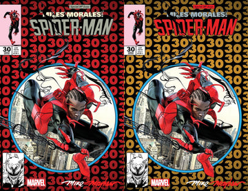 MILES MORALES SPIDER-MAN #30 MIKE MAYHEW STUDIO VARIANT SET OF COVER A TRADE DRESS AND COVER B TRADE DRESS WITH FULL NAME DUO-TONE SIGNATURE SIGNED WITH COA